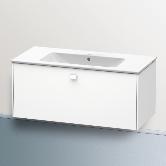 Starck 的 Duravit ME 洗臉盆，配有 Brioso 梳妝台，附 1 個拉出式隔間