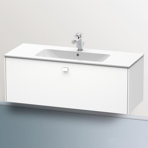 Starck 的 Duravit ME 洗臉盆，配有 Brioso 梳妝台，附 1 個拉出式隔間