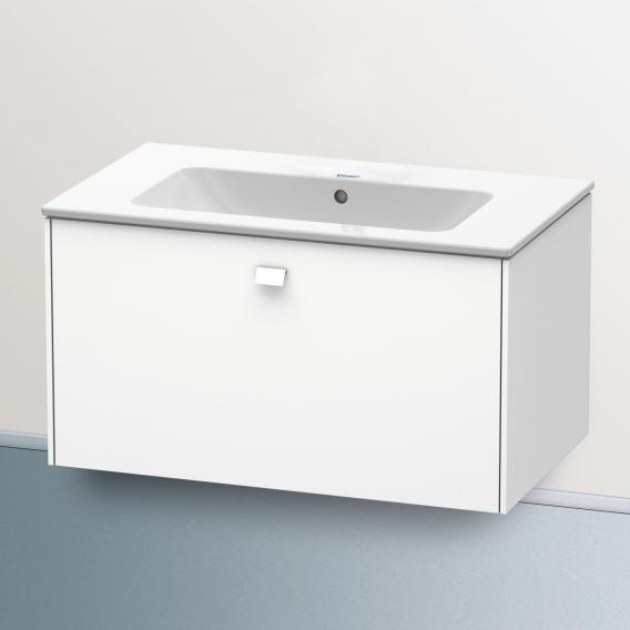 Starck 的 Duravit ME 洗臉盆，配有 Brioso 梳妝台，附 1 個拉出式隔間