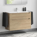 Duravit ME by Starck washbasin with evineo ineo5 vanity unit with 2 pull-out compartments