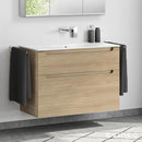 Duravit ME by Starck washbasin with evineo ineo5 vanity unit with 2 pull-out compartments