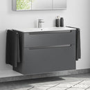 Duravit ME by Starck washbasin with evineo ineo5 vanity unit with 2 pull-out compartments