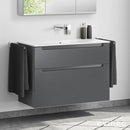 Duravit ME by Starck washbasin with evineo ineo5 vanity unit with 2 pull-out compartments