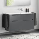 Duravit ME by Starck washbasin with evineo ineo5 vanity unit with 2 pull-out compartments