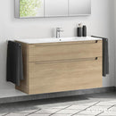 Duravit ME by Starck washbasin with evineo ineo5 vanity unit with 2 pull-out compartments