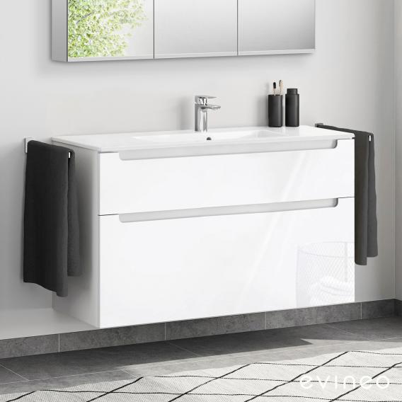Duravit ME by Starck washbasin with evineo ineo5 vanity unit with 2 pull-out compartments