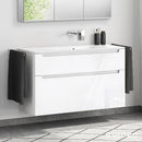 Duravit ME by Starck washbasin with evineo ineo5 vanity unit with 2 pull-out compartments