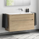 Duravit ME by Starck washbasin with evineo ineo5 vanity unit with 2 pull-out compartments
