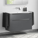 Duravit ME by Starck washbasin with evineo ineo5 vanity unit with 2 pull-out compartments