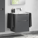 Duravit ME by Starck washbasin with evineo ineo5 vanity unit with 2 pull-out compartments