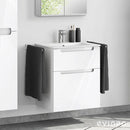 Duravit ME by Starck washbasin with evineo ineo5 vanity unit with 2 pull-out compartments