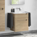 Duravit ME by Starck washbasin with evineo ineo5 vanity unit with 2 pull-out compartments