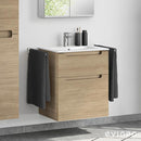 Duravit ME by Starck washbasin with evineo ineo5 vanity unit with 2 pull-out compartments