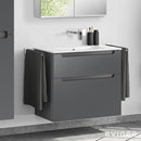 Duravit ME by Starck washbasin with evineo ineo5 vanity unit with 2 pull-out compartments