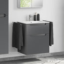 Duravit ME by Starck washbasin with evineo ineo5 vanity unit with 2 pull-out compartments