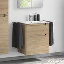 Duravit ME by Starck washbasin with evineo ineo5 vanity unit with 2 pull-out compartments