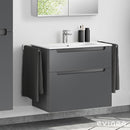 Duravit ME by Starck washbasin with evineo ineo5 vanity unit with 2 pull-out compartments