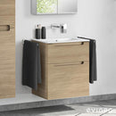 Duravit ME by Starck washbasin with evineo ineo5 vanity unit with 2 pull-out compartments