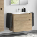 Duravit ME by Starck washbasin with evineo ineo5 vanity unit with 2 pull-out compartments