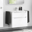 Duravit ME by Starck washbasin with evineo ineo5 vanity unit with 2 pull-out compartments