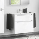 Duravit ME by Starck washbasin with evineo ineo5 vanity unit with 2 pull-out compartments