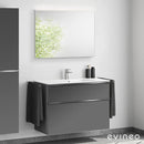 Duravit ME by Starck washbasin with ineo4 vanity unit with handle and mirror, with 1 tap hole