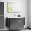 Duravit ME by Starck washbasin with ineo4 vanity unit with handle and mirror, without tap hole