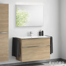 Duravit ME by Starck washbasin with ineo4 vanity unit with handle and mirror, with 1 tap hole