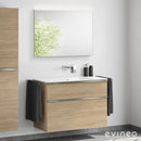 Duravit ME by Starck washbasin with ineo4 vanity unit with handle and mirror, without tap hole