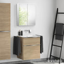 Duravit ME by Starck washbasin with ineo4 vanity unit with handle and mirror, without tap hole