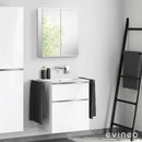 Duravit ME by Starck washbasin with ineo4 vanity unit with handle and mirror, without tap hole
