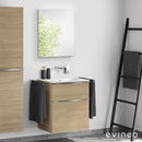 Duravit ME by Starck washbasin with ineo4 vanity unit with handle and mirror, without tap hole