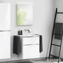 Duravit ME by Starck washbasin with ineo4 vanity unit with handle and mirror, without tap hole