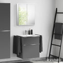 Duravit ME by Starck washbasin with ineo4 vanity unit with handle and mirror, with 1 tap hole