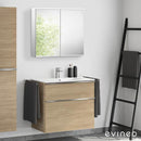 Duravit ME by Starck washbasin with ineo4 vanity unit with handle and mirror, with 1 tap hole