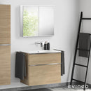 Duravit ME by Starck washbasin with ineo4 vanity unit with handle and mirror, without tap hole