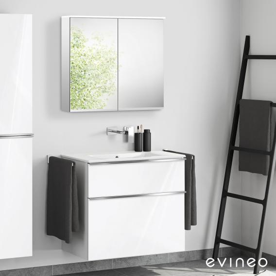 Duravit ME by Starck washbasin with ineo4 vanity unit with handle and mirror, without tap hole