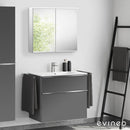 Duravit ME by Starck washbasin with ineo4 vanity unit with handle and mirror, with 1 tap hole