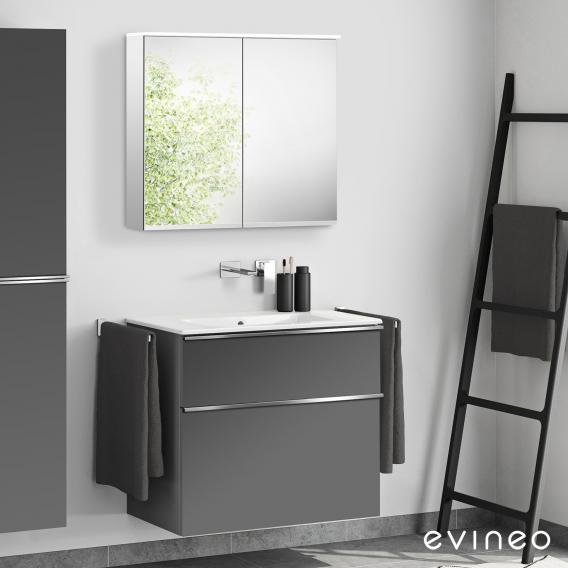 Duravit ME by Starck washbasin with ineo4 vanity unit with handle and mirror, without tap hole
