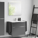 Duravit ME by Starck washbasin with ineo4 vanity unit with handle and mirror, with 1 tap hole