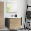 Duravit ME by Starck washbasin with ineo4 vanity unit with handle and mirror, with 1 tap hole