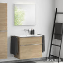 Duravit ME by Starck washbasin with ineo4 vanity unit with handle and mirror, without tap hole