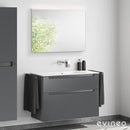 Duravit ME by Starck washbasin with ineo5 vanity unit with recessed handle and mirror