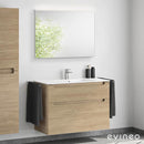 Duravit ME by Starck washbasin with ineo5 vanity unit with recessed handle and mirror