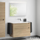Duravit ME by Starck washbasin with ineo5 vanity unit with recessed handle and mirror