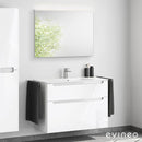 Duravit ME by Starck washbasin with ineo5 vanity unit with recessed handle and mirror