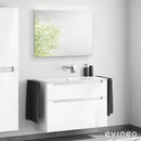Duravit ME by Starck washbasin with ineo5 vanity unit with recessed handle and mirror