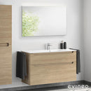 Duravit ME by Starck washbasin with ineo5 vanity unit with recessed handle and mirror