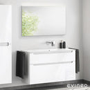 Duravit ME by Starck washbasin with ineo5 vanity unit with recessed handle and mirror