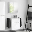 Duravit ME by Starck washbasin with ineo5 vanity unit with recessed handles and mirror cabinet